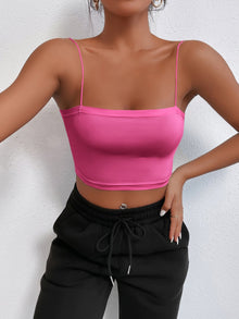  PETITE Solid Slim Crop Cami Top