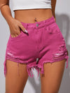 Ripped Frayed Hem Denim Shorts
