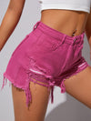 Ripped Frayed Hem Denim Shorts