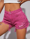 Ripped Frayed Hem Denim Shorts