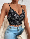 Scallop Trim Bustier Crop Lace Cami Top