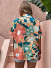 Allover Floral Print Pocket Patched Button Up Shirt