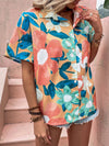 Allover Floral Print Pocket Patched Button Up Shirt