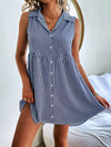 Vertical Striped Button Through Shirt Dress