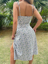 Ditsy Floral Knot Straps Split Thigh Cami Dress