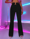 O ring Tie Back Flare Leg Pants