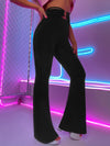 O ring Tie Back Flare Leg Pants