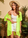 Half Sleeve Sheer Longline Kimono