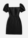 Puff Sleeve Zip Side Dress