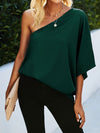 One Shoulder Batwing Sleeve Blouse