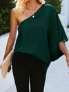 One Shoulder Batwing Sleeve Blouse