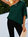 One Shoulder Batwing Sleeve Blouse
