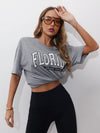 Letter Graphic Drop Shoulder Oversized Tee