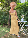 Twist Front Tube Top Ruffle Hem Skirt