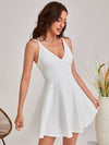 Crisscross Open Back Fit and Flare Dress