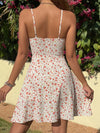 Ruched Bust Allover Floral Print Cami Dress