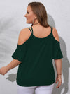 Plus Cold Shoulder Ruffle Sleeve Tee