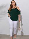 Plus Cold Shoulder Ruffle Sleeve Tee