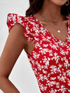 Frenchy Floral Print Ruffle Sleeve Blouse