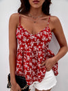 Frenchy Ditsy Floral Print Peplum Cami Top