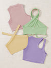 4pcs Rib knit Top