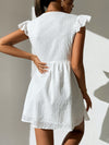 PETITE Plunging Neck Schiffy Smock Dress