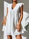 PETITE Plunging Neck Schiffy Smock Dress