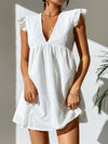 PETITE Plunging Neck Schiffy Smock Dress