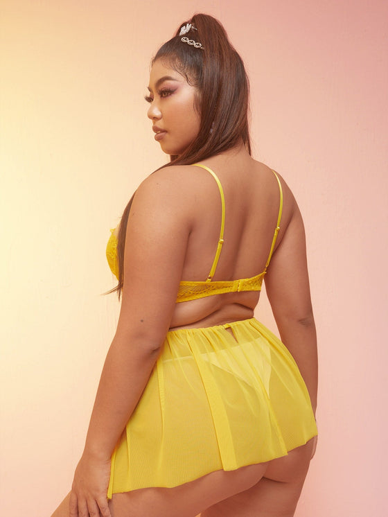 Plus Eyelash Lace Trim Cut Out Slips