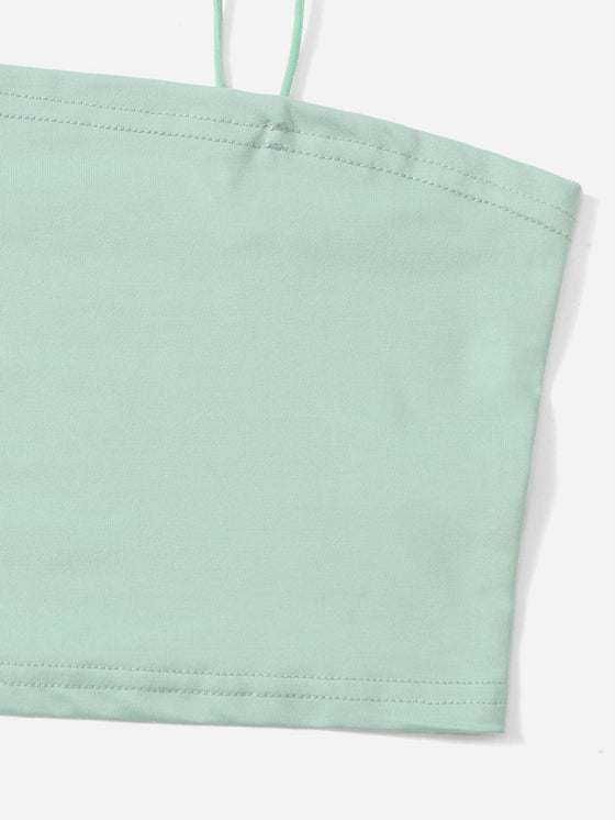 PETITE Solid Slim Crop Cami Top