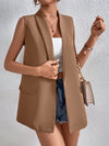Solid Shawl Neck Vest Blazer
