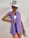 Solid Shawl Neck Vest Blazer