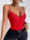 BAE Contrast Mesh Eyelash Lace Cami Bodysuit