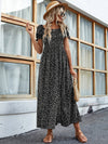 Puff Sleeve Shirred Bodice Ditsy Split Thigh Dress