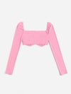Square Neck Crop Ribbed Knit Top
