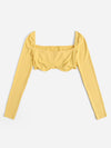 Square Neck Crop Ribbed Knit Top