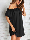 Off Shoulder Frill Trim Dress