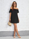 Off Shoulder Frill Trim Dress