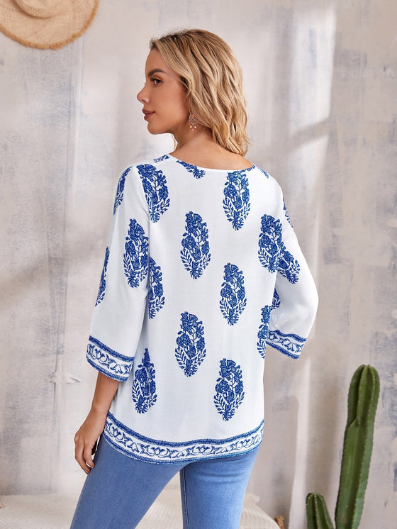EMERY ROSE Floral Print Top