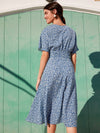 Frenchy Ditsy Floral Print Batwing Sleeve Dress
