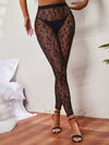High Waist Floral Lace Leggings Without Panty