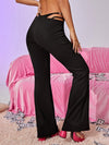 Cut Out Waist Flare Leg Pants
