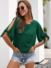 Knot Split Sleeve Blouse