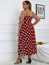 Plus Polka Dot Belted Cami Dress