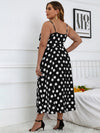 Plus Polka Dot Belted Cami Dress