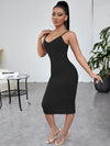 SXY Solid Ribbed Knit Bodycon Dress