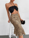 Leopard High Waist Mermaid Skirt