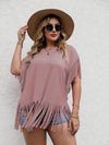 Plus Fringe Hem Solid Tee