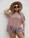Plus Fringe Hem Solid Tee