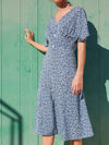 Frenchy Ditsy Floral Print Batwing Sleeve Dress